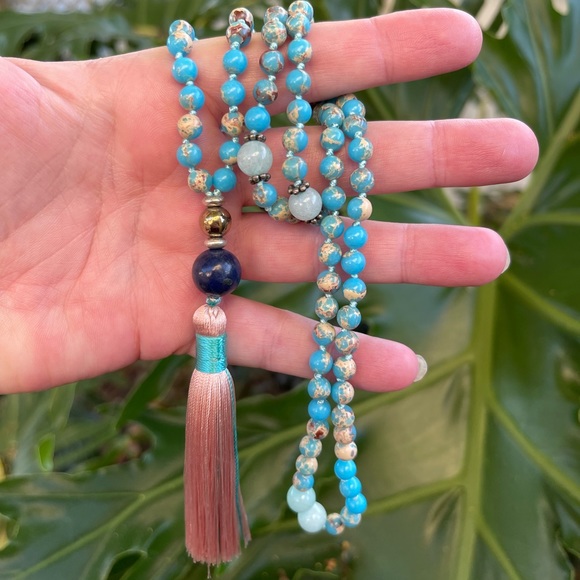 Imperial jasper mala gemstone necklace RE-ENERGIZE - Picture 2 of 9